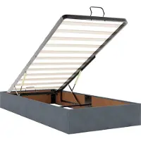 vidaXL Ottomanbed met matras en LED-verlichting, donkergrijs, 180 x 200 cm, fluweel