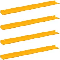 vidaXL Zwevende plank Muurmontage 4 st Mosterdgeel 80 x 9 x 2,5 cm