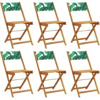 vidaXL Tuinstoelen 6 st inklapbaar stof en massief hout groen