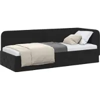 vidaXL Hoek Bed Frame Zwart 80 x 200 cm Fluweel