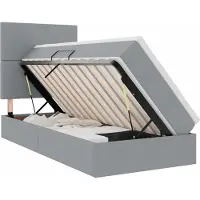 vidaXL Opslag bed met matras met opslag Lichtgrijs 100 x 200 cm Stof