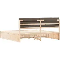 vidaXL Bedframe met Gevoerde Hoofdbord Taupe 200 x 200 cm