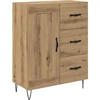 vidaXL Highboard Artisan Eiken 69,5 x 34 x 90 cm Bewerkt hout