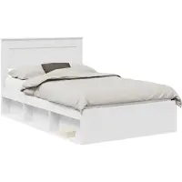 vidaXL Bedframe met hoofdeinde Wit 120 x 200 cm Massief grenenhout