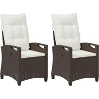 vidaXL Tuinstoel 2 pcs Bruin en Crème 56 x 60 x 112 cm