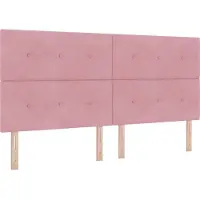 vidaXL Boxspringbed met LED-verlichting, roze, 200 x 200 cm, fluweel