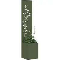 vidaXL Tuin Privacy Scherm Bloemen Olijfgroen 32 x 32 x 150 cm