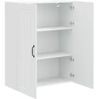 vidaXL Wandkast LUCCA Hoogglans Wit 80 x 31 x 100 cm Bewerkt hout