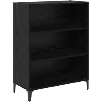 vidaXL Hoge kast, zwart, eikenlook, 69,5 x 34 x 180 cm, houtvezel