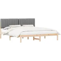 vidaXL Bedframe met gestoffeerd hoofdeinde, lichtgrijs, 180 x 200 cm