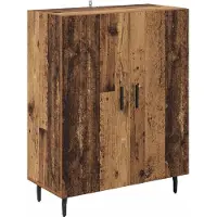 vidaXL Highboard 2 st Oudhout 69,5 x 34 x 180 cm Bewerkt hout
