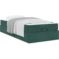 vidaXL Bedframe met matras 2 st Groen Fluweel