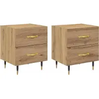 vidaXL Nachtkastje 2 st Artisan Eiken 40 x 35 x 47,5 cm Bewerkt hout