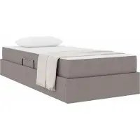 vidaXL Opbergbed met matras met opslag Taupe 90 x 190 cm Polyester