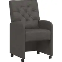 vidaXL Eetkamerstoelen met wielen 2 pcs Zwart 58 x 67 x 97 cm