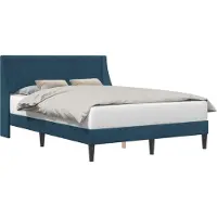 vidaXL Bedframe met hoofdeinde Blauw 140 x 190 cm Fluweel