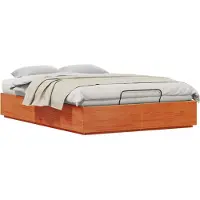 vidaXL Ottoman bedframe met opbergruimte Wasbruin 140 x 200 cm