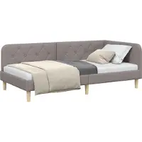 vidaXL Hoek Bed Frame Taupe 90 x 190 cm Stof
