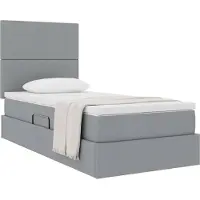 vidaXL Opslag bed met matras met opslag Lichtgrijs 90 x 190 cm Stof