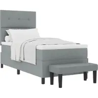 vidaXL Boxspring bed met hoofdeinde Lichtgrijs 80 x 200 cm Stof