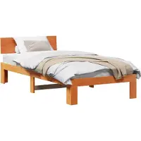 vidaXL Bedframe met hoofdeinde Wasbruin 90 x 190 cm Massief grenenhout