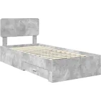 vidaXL Bedframe met lade Beton Grijs 90 x 200 cm Bewerkt hout