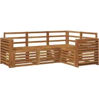 vidaXL Buiten bank set 4 st Naturel Polyester