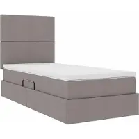 vidaXL Opslag bed met matras met hoofdeinde Taupe 90 x 200 cm Stof