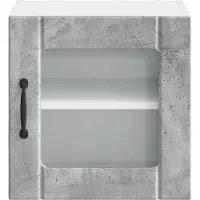 vidaXL Wandglas Kasten LUCCA 2 st Betongrijs Bewerkt hout