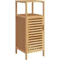 vidaXL Badkamerkastje met schap 36x33x87 cm bamboe