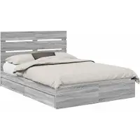 vidaXL Opbergbed met lade Grijs Sonoma 150 x 200 cm Bewerkt hout
