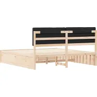 vidaXL Bedframe met Gevoerde Hoofdbord Zwart 180 x 200 cm