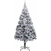 vidaXL Kunstkerstboom Wit 240 cm PVC en Staal en Kunststof