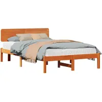 vidaXL Bedframe Wasbruin 140 x 190 cm Massief grenenhout