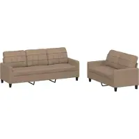 vidaXL 2-delige Loungeset met kussens kunstleer cappuccino