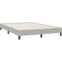 vidaXL Boxspring zonder matras fluweel lichtgrijs 160x220 cm