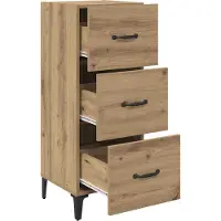 vidaXL Dressoir Artisan Eiken 34,5 x 34 x 90 cm Bewerkt hout