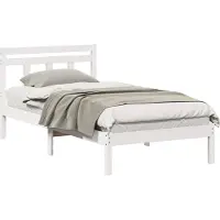 vidaXL Bedframe Wit 100 x 200 cm Massief grenenhout