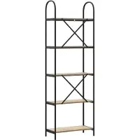 vidaXL Boekenplank 5-laags 60 x 30 x 183 cm Bewerkt hout Sonoma Eik