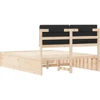 vidaXL Bedframe met Gevoerde Hoofdbord Zwart 160 x 200 cm