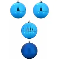 vidaXL Kerstbal Set XXL 4 st Blauw Ø 20 cm Kunststof