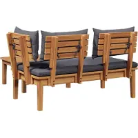vidaXL Tuinstoel en Tafel Set 2 st Grijs en Bruin Massief teakhout