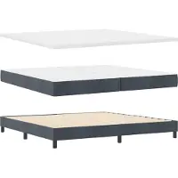 vidaXL LED Box Spring Bed Donkergrijs 200 x 200 cm Fluweel