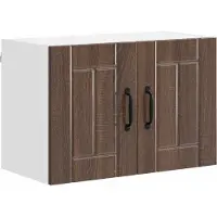 vidaXL Wandkast LUCCA 2 st Bruin eiken Bewerkt hout