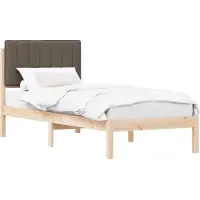 vidaXL Bedframe met Gevoerde Hoofdbord Taupe 80 x 200 cm