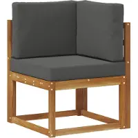 vidaXL Buiten bank set met kussen 5 pcs Natuurlijk en Antraciet