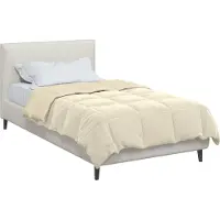 vidaXL Volledig Jaar Dekbed Gekwilt Crème 135 x 220 cm Microvezel