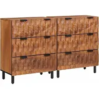 vidaXL Dressoir 2 st 60 x 33 x 75 cm Massief Mango Hout