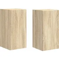 vidaXL TV Wandkast 2 st Sonoma Bewerkt hout