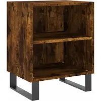 vidaXL Nachtkastje 40x30x50 cm bewerkt hout gerookt eikenkleurig